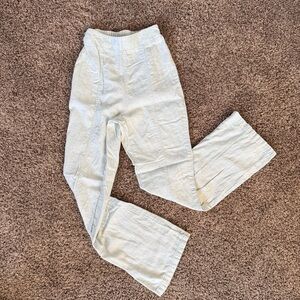Happily Grey Light Green Linen/Viscose Pants Small